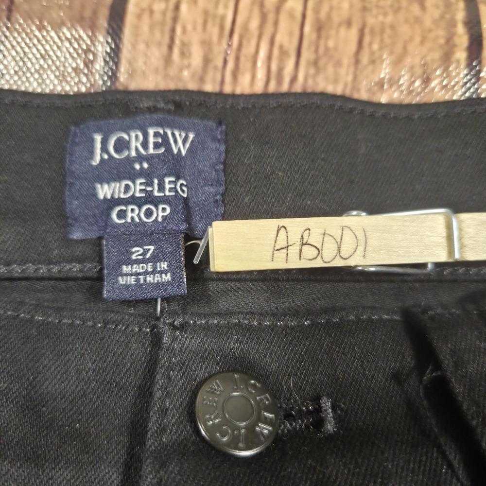 J.Crew Cropped Wide Leg Jeans Womens 27 Black High Rise Minimalist Effortless - Picture 10 of 12